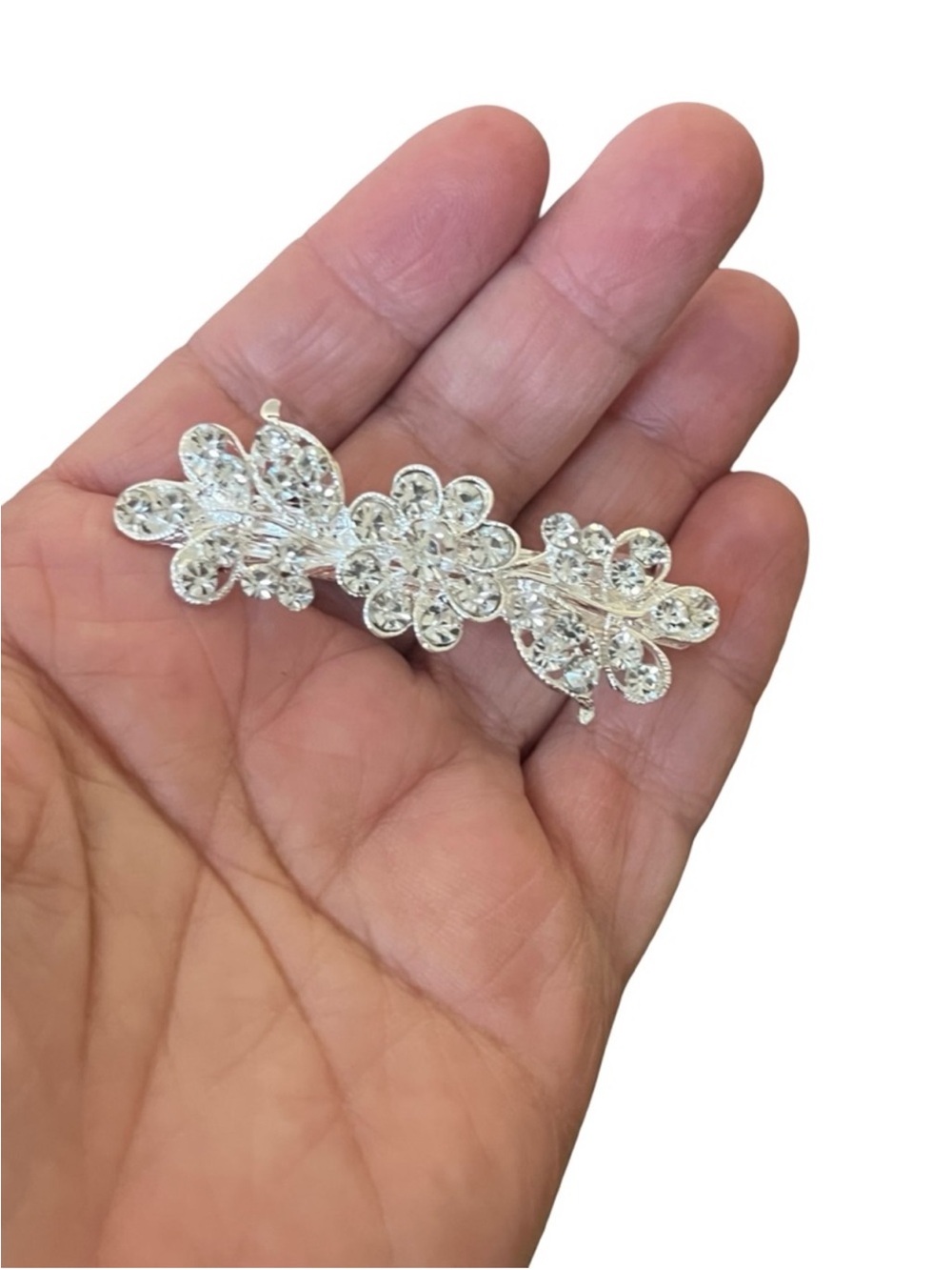 Silver Crystal Floral Hair Clip - Women Jewelry FINAL PRICE DROP